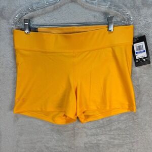 Under Armour Women's Compression Shorts Mid Rise Athletic‎ Workout Yellow XL